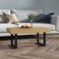vidaXL Mesa de centro MDF y hierro marrón claro y negro 90x45x40 cm vidaXL Mesa de centro MDF y hierro marrón claro y negro 90x45x40 cm