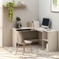 vidaXL Escritorio forma de L contrachapada blanco brillo 120x140x75 cm vidaXL Escritorio forma de L contrachapada blanco brillo 120x140x75 cm