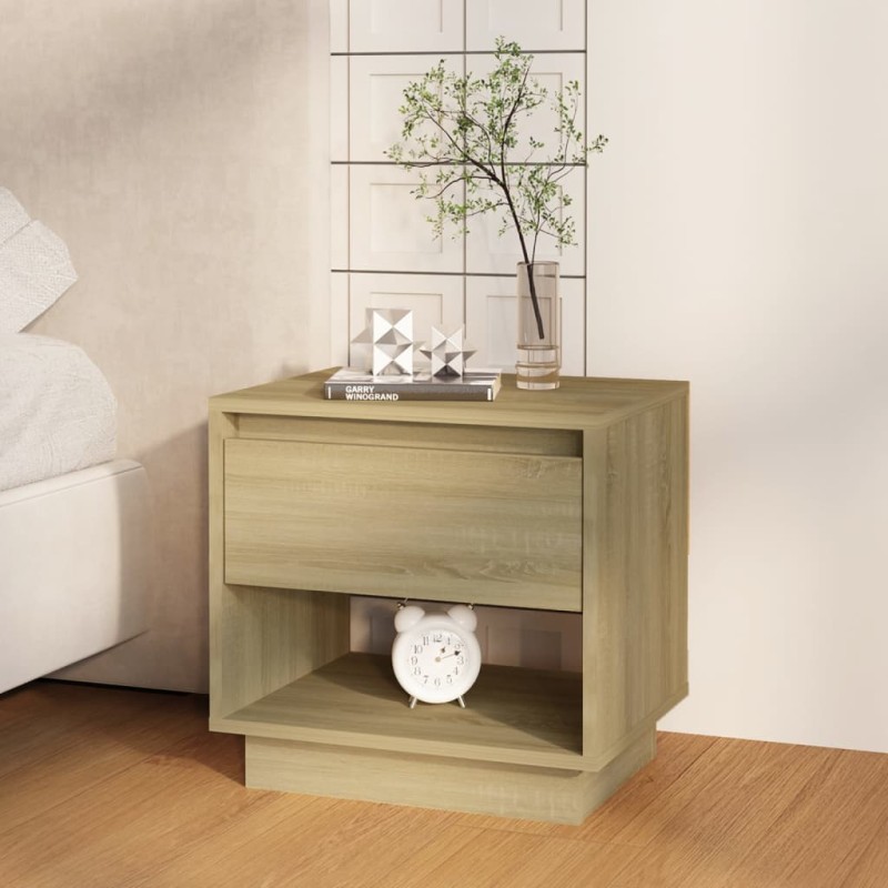 vidaXL Mesita de noche madera contrachapada roble Sonoma 45x34x44 cm vidaXL Mesita de noche madera contrachapada roble Sonoma 45x34x44 cm