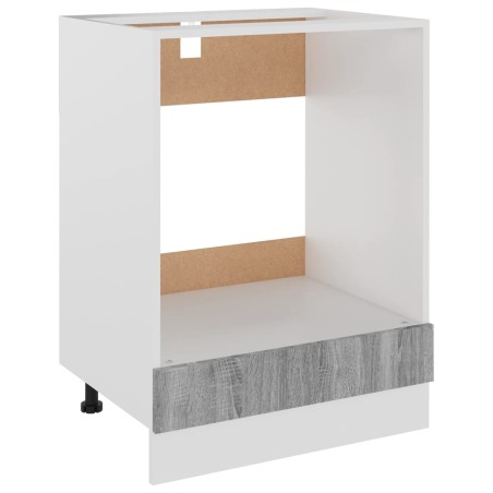 vidaXL Armario de horno cocina madera ingeniería gris 60x46x81,5 cm