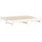 vidaXL Sofá cama extraíble madera maciza de pino blanco 2x(90x190) cm vidaXL Sofá cama extraíble madera maciza de pino blanco 2x(90x190) cm