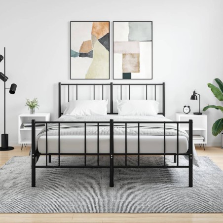 vidaXL Mesitas de noche 2 uds madera blanco brillante 40x30x50 cm