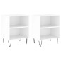 vidaXL Mesitas de noche 2 uds madera blanco brillante 40x30x50 cm vidaXL Mesitas de noche 2 uds madera blanco brillante 40x30x50 cm