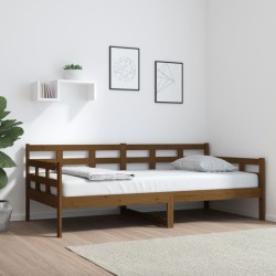vidaXL Sofá cama de madera maciza de pino marrón miel 90x190 cm
