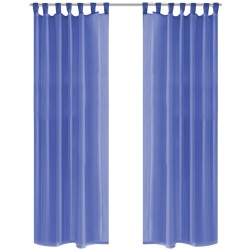vidaXL Cortinas de gasa 2 unidades 140x245 cm azul real