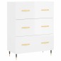 vidaXL Aparador de madera contrachapada blanco brillante 69,5x34x90 cm vidaXL Aparador de madera contrachapada blanco brillante 69,5x34x90 cm