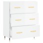 vidaXL Aparador de madera contrachapada blanco brillante 69,5x34x90 cm vidaXL Aparador de madera contrachapada blanco brillante 69,5x34x90 cm
