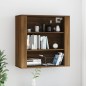 vidaXL Armario de pared madera contrachapada marrón roble 80x33x80 cm vidaXL Armario de pared madera contrachapada marrón roble 80x33x80 cm
