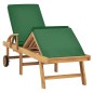 vidaXL Tumbona con cojín madera maciza de teca verde vidaXL Tumbona con cojín madera maciza de teca verde