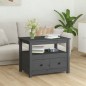 vidaXL Mesa de centro de madera maciza de pino gris 71x49x55 cm vidaXL Mesa de centro de madera maciza de pino gris 71x49x55 cm
