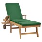 vidaXL Tumbona con cojín madera maciza de teca verde vidaXL Tumbona con cojín madera maciza de teca verde