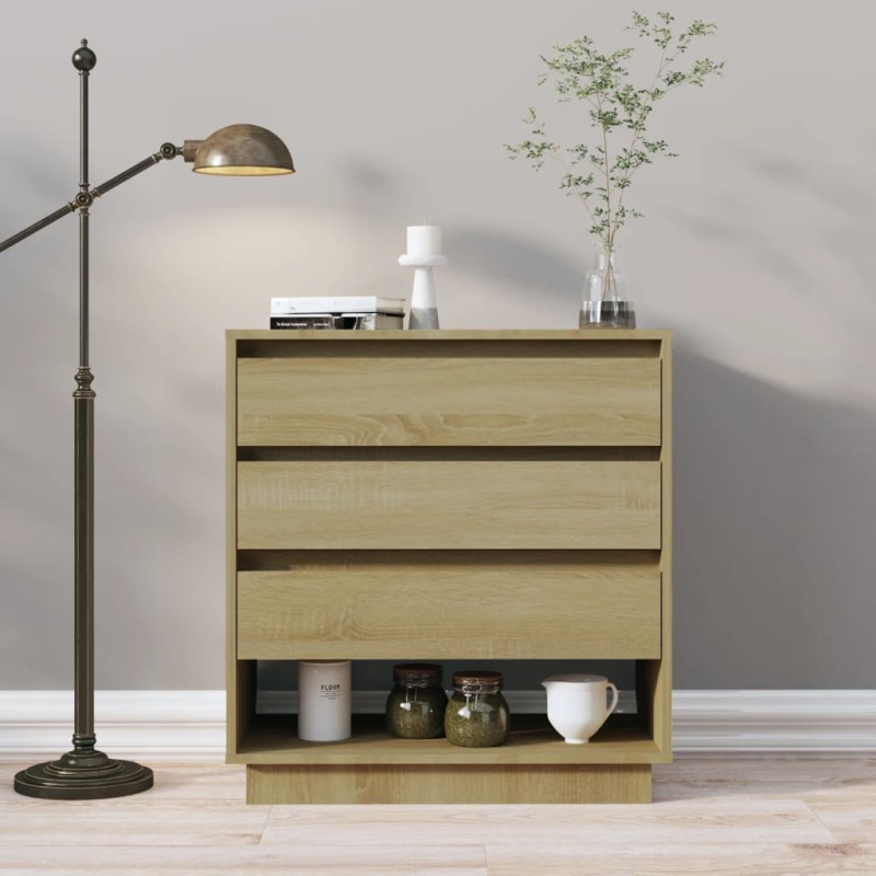 vidaXL Aparador de madera contrachapada roble Sonoma 70x41x75 cm