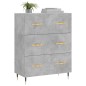 vidaXL Aparador de madera de ingeniería gris hormigón 69,5x34x90 cm vidaXL Aparador de madera de ingeniería gris hormigón 69,5x34x90 cm
