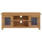 vidaXL Mueble para TV madera maciza de roble 110x35x44 cm vidaXL Mueble para TV madera maciza de roble 110x35x44 cm