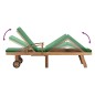 vidaXL Tumbona con cojín madera maciza de teca verde vidaXL Tumbona con cojín madera maciza de teca verde