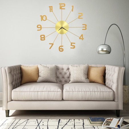 vidaXL Reloj de pared de metal dorado 50 cm	