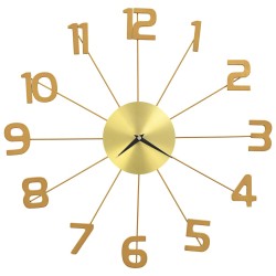 vidaXL Reloj de pared de metal dorado 50 cm	
