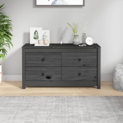 vidaXL Armario auxiliar de madera maciza de pino gris 100x40x54 cm