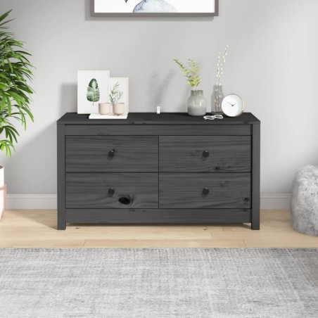 vidaXL Armario auxiliar de madera maciza de pino gris 100x40x54 cm