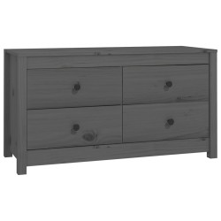vidaXL Armario auxiliar de madera maciza de pino gris 100x40x54 cm
