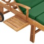 vidaXL Tumbona con cojín madera maciza de teca verde vidaXL Tumbona con cojín madera maciza de teca verde