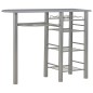 vidaXL Mesa y taburetes de cocina con estantes de madera y acero gris vidaXL Mesa y taburetes de cocina con estantes de madera y acero gris