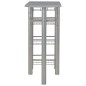 vidaXL Mesa y taburetes de cocina con estantes de madera y acero gris vidaXL Mesa y taburetes de cocina con estantes de madera y acero gris