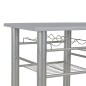 vidaXL Mesa y taburetes de cocina con estantes de madera y acero gris vidaXL Mesa y taburetes de cocina con estantes de madera y acero gris