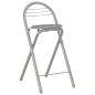 vidaXL Mesa y taburetes de cocina con estantes de madera y acero gris vidaXL Mesa y taburetes de cocina con estantes de madera y acero gris