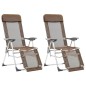 vidaXL Sillas de camping plegables reposapiés 2 uds textilene marrón vidaXL Sillas de camping plegables reposapiés 2 uds textilene marrón