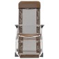 vidaXL Sillas de camping plegables reposapiés 2 uds textilene marrón vidaXL Sillas de camping plegables reposapiés 2 uds textilene marrón