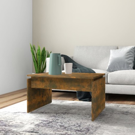 vidaXL Mesa de centro madera contrachapada roble ahumado 68x50x38 cm