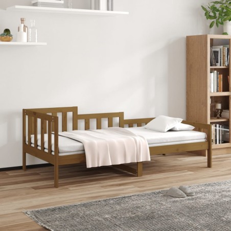 vidaXL Sofá cama de madera maciza de pino marrón miel 80x200 cm
