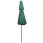 vidaXL Sombrilla de dos pisos 270x270 cm con palo de madera verde vidaXL Sombrilla de dos pisos 270x270 cm con palo de madera verde