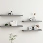 vidaXL Estantes de pared Loggia 4 uds gris MDF 80x15x4 cm