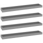 vidaXL Estantes de pared Loggia 4 uds gris MDF 80x15x4 cm