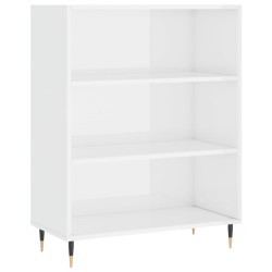 vidaXL Estantería madera de ingeniería blanco brillo 69,5x32,5x90 cm