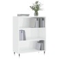 vidaXL Estantería madera de ingeniería blanco brillo 69,5x32,5x90 cm vidaXL Estantería madera de ingeniería blanco brillo 69,5x32,5x90 cm