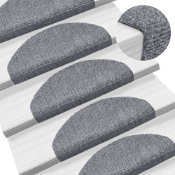 vidaXL Alfombrillas de escaleras autoadhesivas 5 uds gris 65x21x4 cm