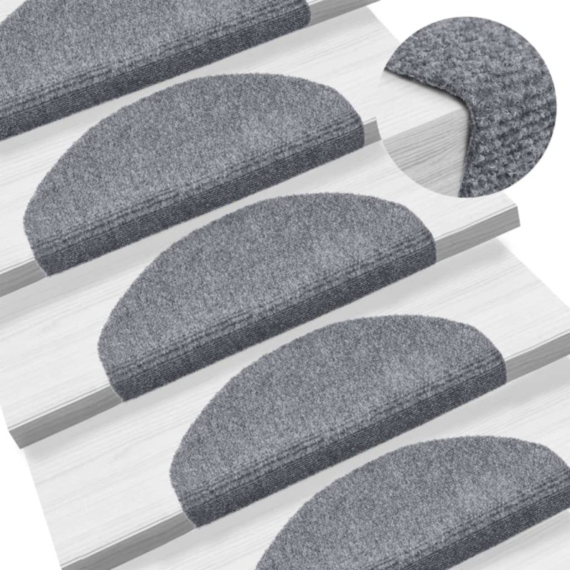 vidaXL Alfombrillas de escaleras autoadhesivas 5 uds gris 65x21x4 cm vidaXL Alfombrillas de escaleras autoadhesivas 5 uds gris 65x21x4 cm