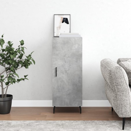 vidaXL Aparador de madera contrachapada gris hormigón 34,5x34x90 cm