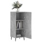 vidaXL Aparador de madera contrachapada gris hormigón 34,5x34x90 cm vidaXL Aparador de madera contrachapada gris hormigón 34,5x34x90 cm