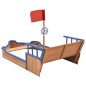 vidaXL Arenero en forma de barco pirata madera de abeto 190x94,5x101cm vidaXL Arenero en forma de barco pirata madera de abeto 190x94,5x101cm
