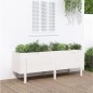 vidaXL Arriate elevado de jardín madera maciza pino blanco 160x50x57cm vidaXL Arriate elevado de jardín madera maciza pino blanco 160x50x57cm