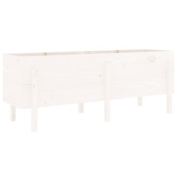 vidaXL Arriate elevado de jardín madera maciza pino blanco 160x50x57cm