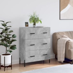 vidaXL Aparador de madera de ingeniería gris hormigón 69,5x34x90 cm