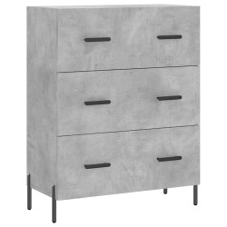 vidaXL Aparador de madera de ingeniería gris hormigón 69,5x34x90 cm
