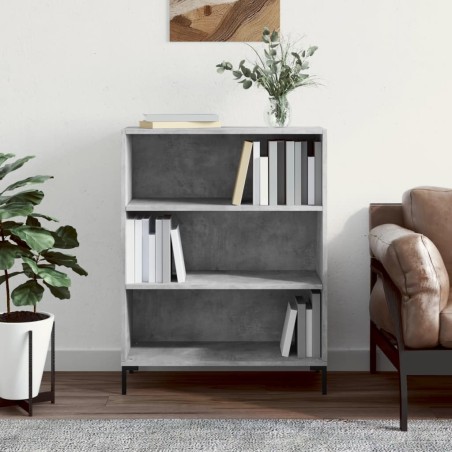 vidaXL Estantería madera de ingeniería gris hormigón 69,5x32,5x90 cm