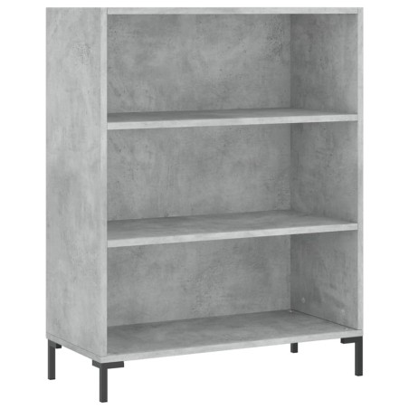 vidaXL Estantería madera de ingeniería gris hormigón 69,5x32,5x90 cm
