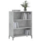 vidaXL Estantería madera de ingeniería gris hormigón 69,5x32,5x90 cm vidaXL Estantería madera de ingeniería gris hormigón 69,5x32,5x90 cm